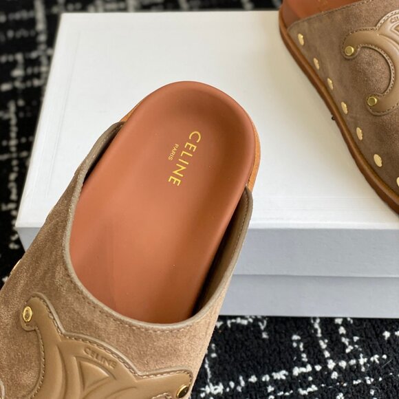 Celine Tan Suede Slippers - Picture 6 of 7